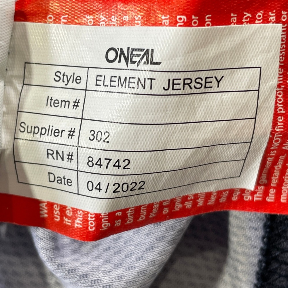 ONeal MX Element Motocross Jersey Mens Medium Black White Racing Dirt Bike - Picture 10 of 12